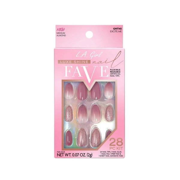 La Girl Lux Shine Artificial Nails, GNT143 Total Vibe, 28 Pieces
