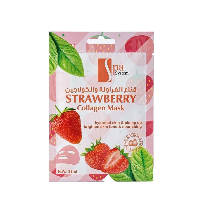 Collagen Sheet Mask Strawberry Firming Hydrating Spa System 28ml