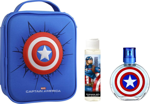 Fragrance Gift Set Captain America Eau De Toilette Shower Gel Marvel 100ml+75ml