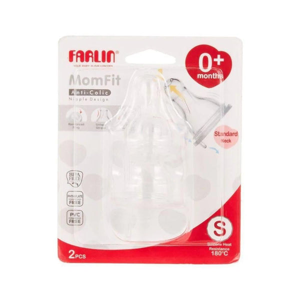 Farlin Anti-Colic Silicone Nipple, Newborn, 2 Count