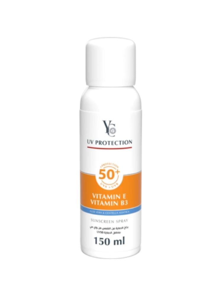 YC Sunscreen Spray SPF 50+ with Vitamins E, B3, Aloe Vera & Centella - 150ml