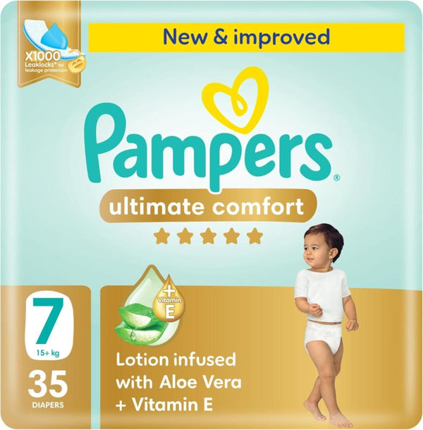 Pampers Diapers Taped Ultimate Comfort Giant Pack Size 7 35 Count