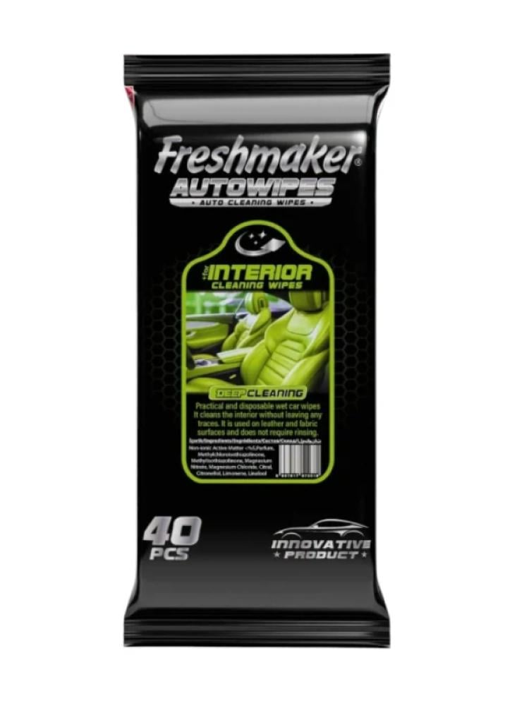 Freshmaker Car Leather Wet Wipes - 40 Wipes