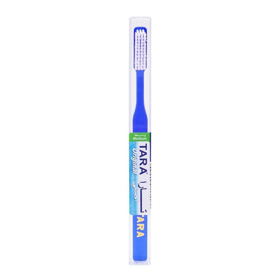 Tara Toothbrush Original Medium Blue Ergonomic Handle Rounded Bristles 1 toothbrush