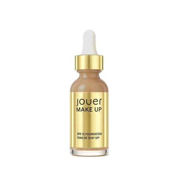 Jouer Vitamin Liquid Foundation, W6 Sun Beige, SPF 15, Niacinamide, Matte Finish