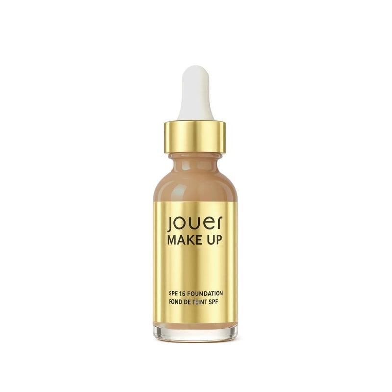 Jouer Vitamin Liquid Foundation, W6 Sun Beige, SPF 15, Niacinamide, Matte Finish