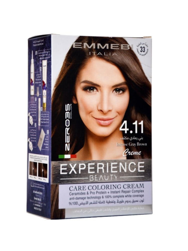 Zero 35 Permanent Hair Dye Kit - Shade 4.11 Intense Ash Brown with Ceramides