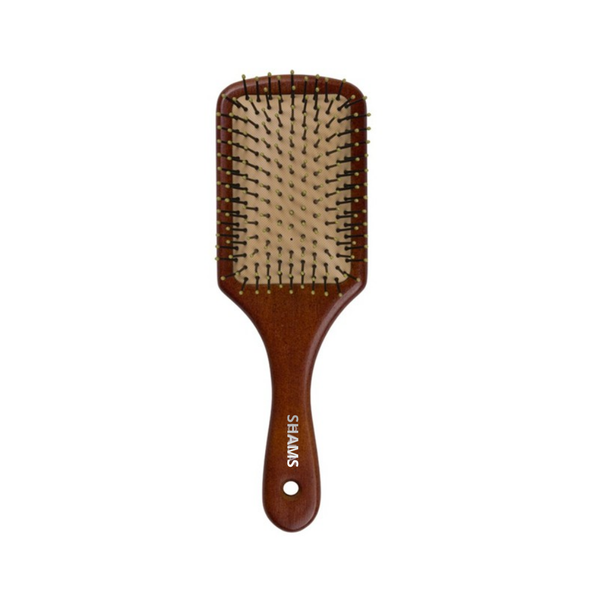 Shams Large Wooden Detangling Hairbrush Natural Wood Comfortable Handle