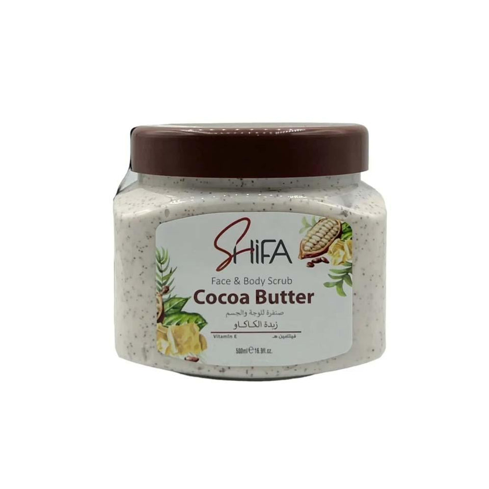 Shifa Face & Body Scrub Cocoa Butter Exfoliating & Hydrating 500ml
