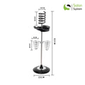 Salon System Hair Dryer Holder - Triple Ceramic Base, Black, Floor Standing