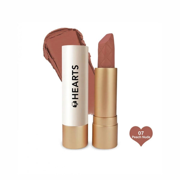 Hearts Creamy Lipstick Beech Nude 07 Satin Matte Metallic