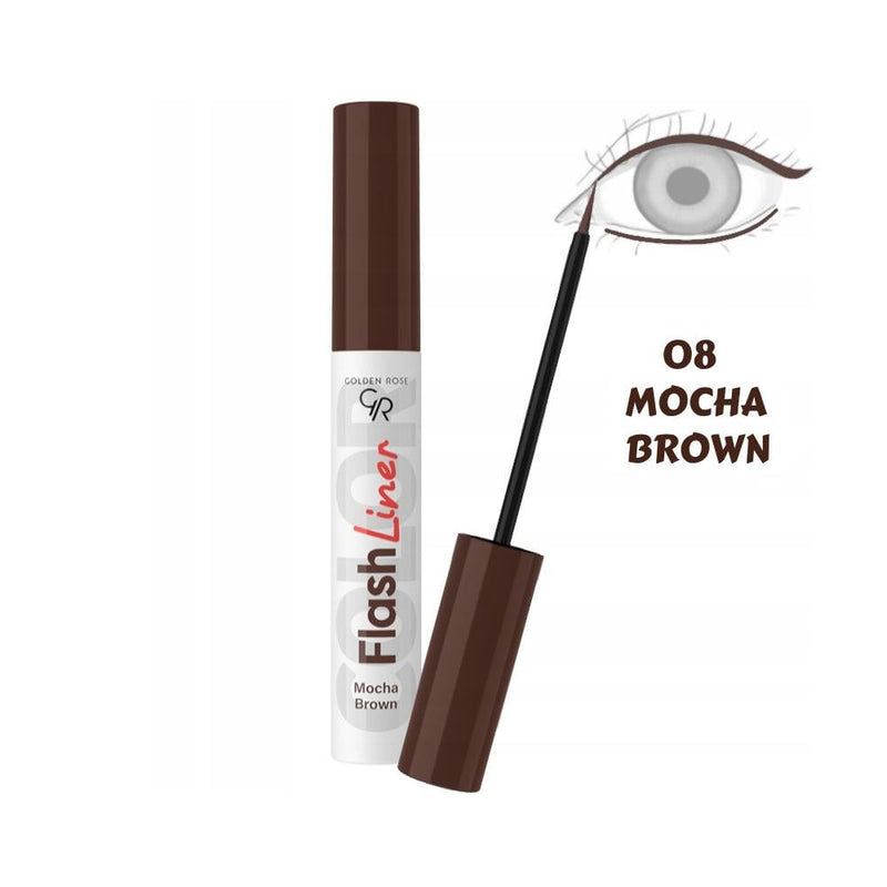 Golden Rose Flash Liner Eyeliner, 108 Mocha Brown, Flexible Tip