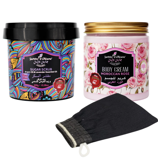 Garden Olian Moroccan Rose & Lavender Body Scrub & Moisturizer Set - 3pc