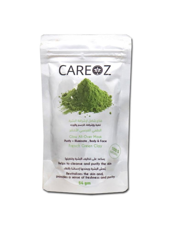 Careoz French Green Clay Mask for Face & Body - Purifying & Oil Absorbing - 54g
