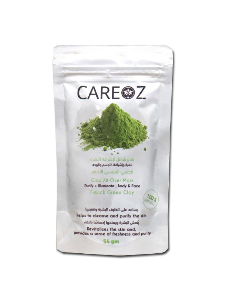 Careoz French Green Clay Mask for Face & Body - Purifying & Oil Absorbing - 54g