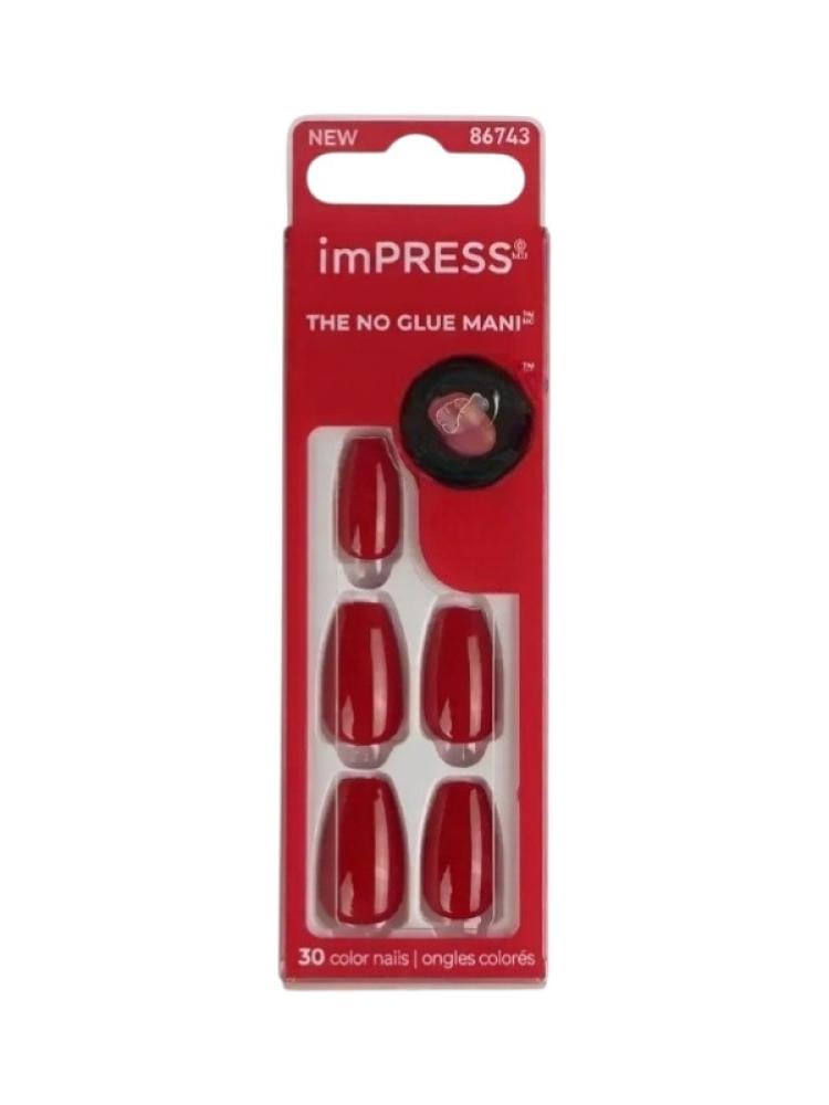 Kiss imPRESS Red Coffin Nails - 30 Pieces - IMC510C