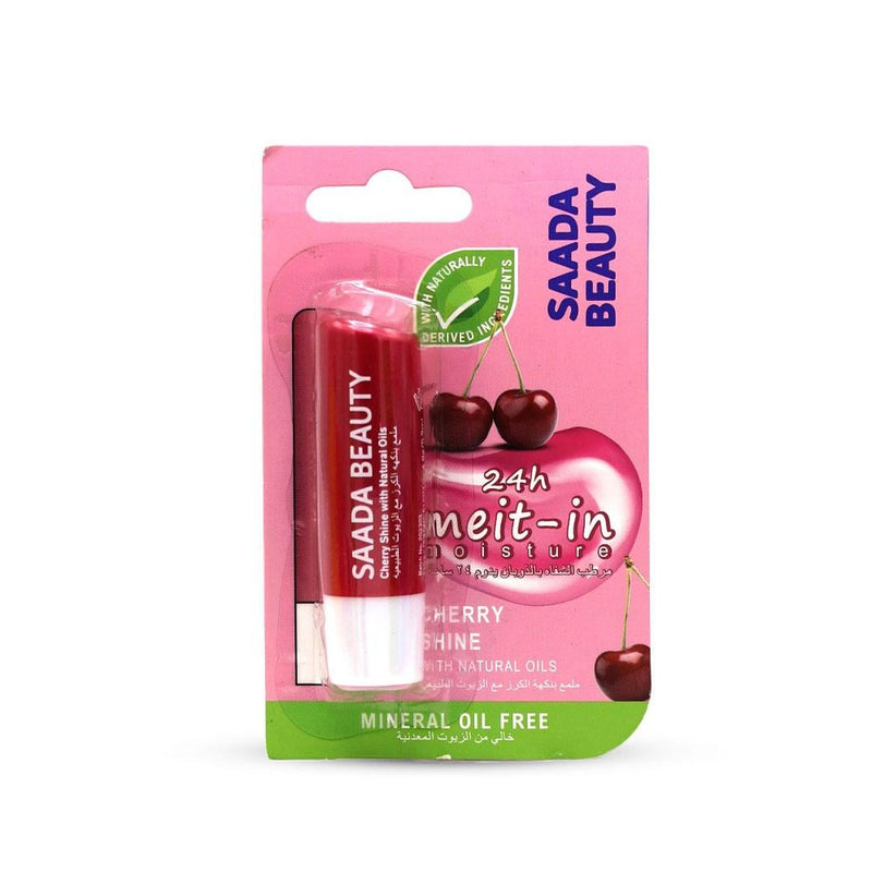 Best Lip Balm Cherry Shine Caring Hydrating Saada Beauty 4.8g