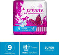 Maxi Pads with Wings Large Heavy Flow Private 9 Count