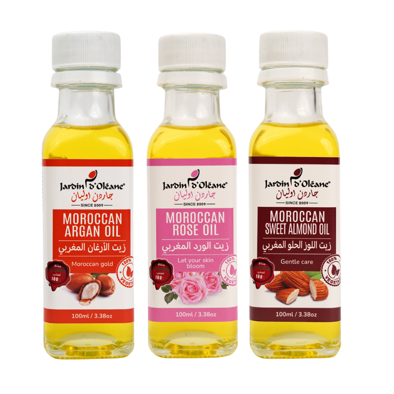 Garden Olian Moroccan Brightening & Moisturizing Oil Set - Argan Rose Sweet Almond 300ml