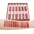 Kevin & Coco Matte Liquid Lip Gloss Set 12 Piece Nude to Bold Shades