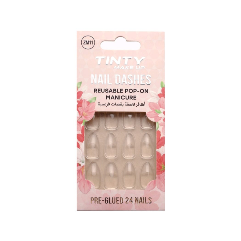 Tinty French Style Adhesive Nails ZM11, 24 Pieces