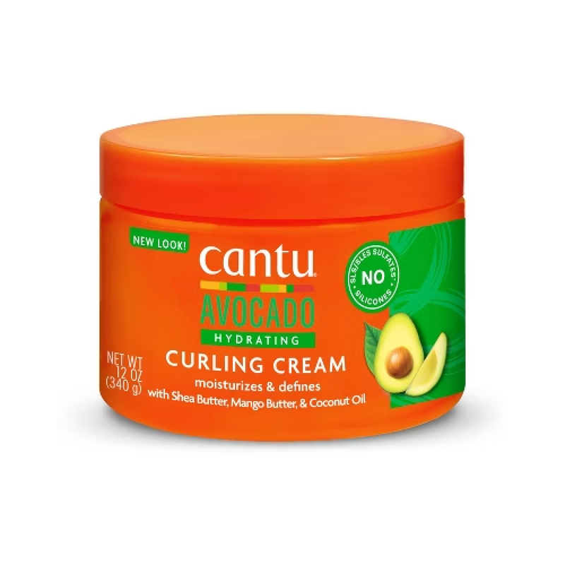 Cantu Avocado Moisturizing Curl Cream with Shea Butter for Defined Curls, 340g