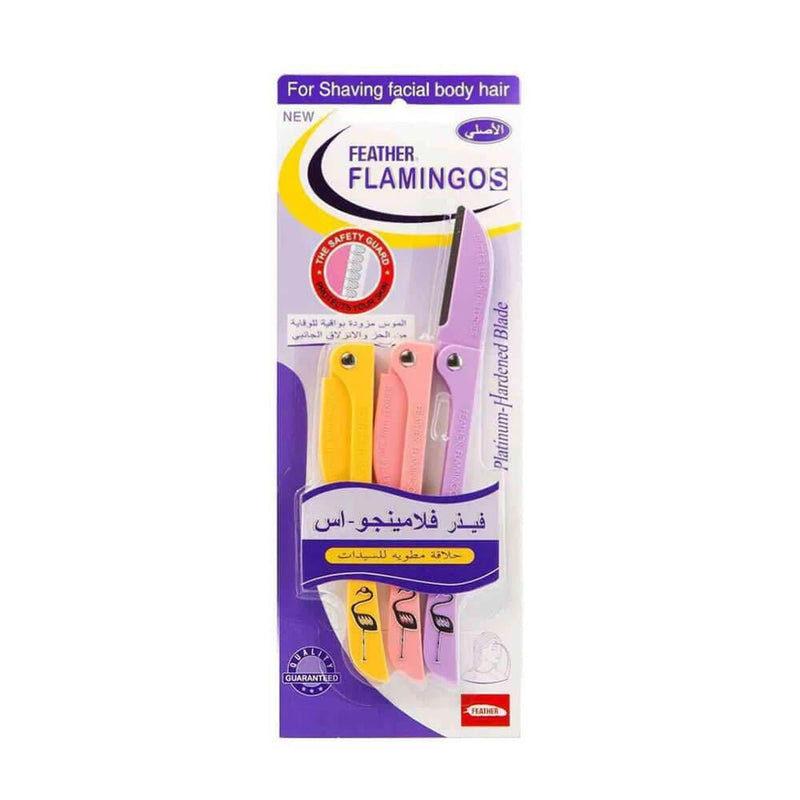 Best Facial Razor for Dermaplaning Feather Flamingo S Folding 3 Count
