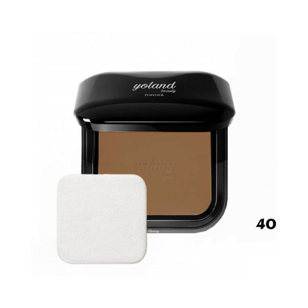 Yolande Beauty Pressed Cream Foundation Powder with Vitamin E, Matte Finish, No. 40, 10g