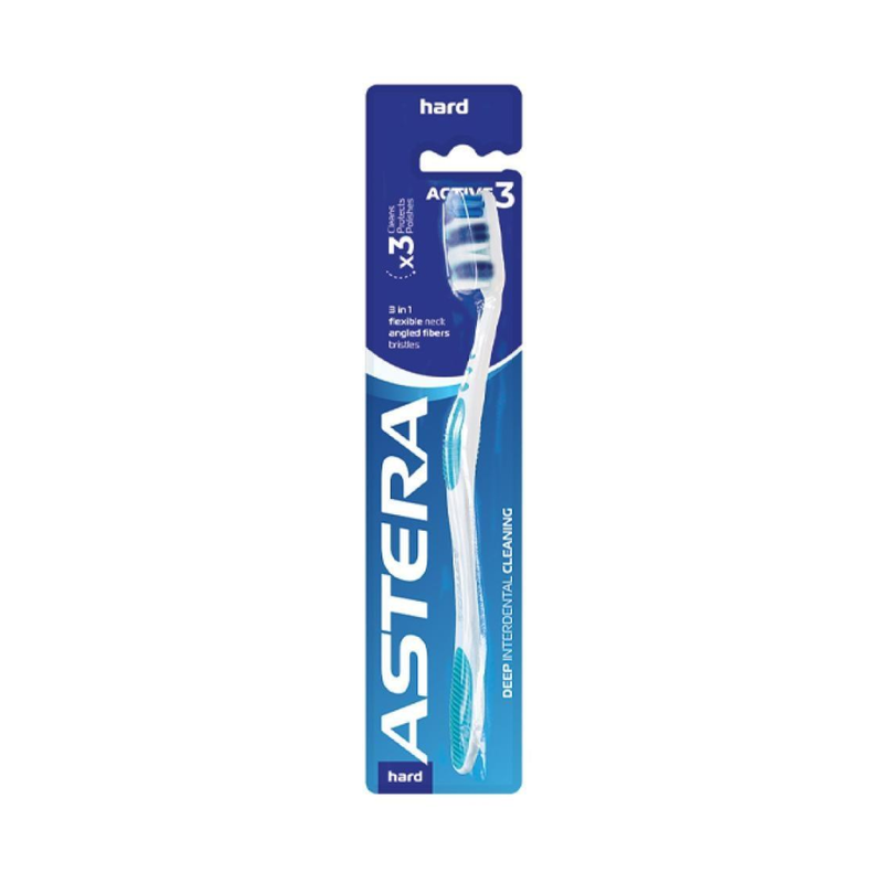 Astera Active 3 Toothbrush Hard Bristle Plaque Removal Tartar Control