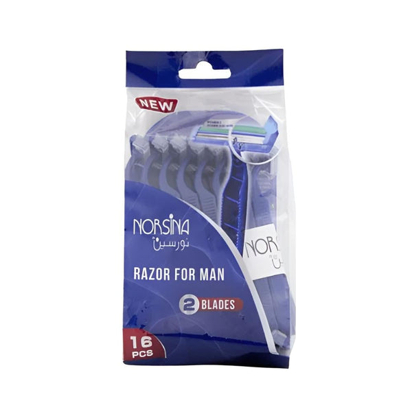 Norsina 2-Blade Razor Ergonomic Handle Blue 18 Count