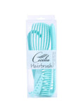 Hair System Green Hairbrush Set - Detangling Styling Defining - 3 Pieces