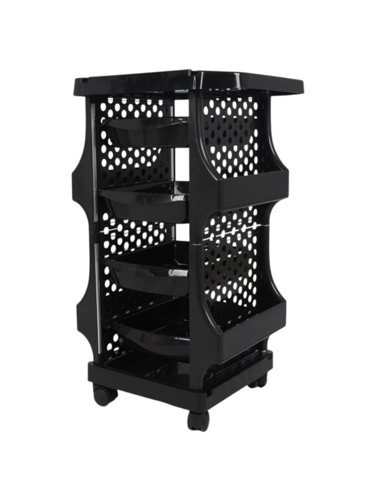 Salon System 4-Drawer Shop Trolley Black W-X126
