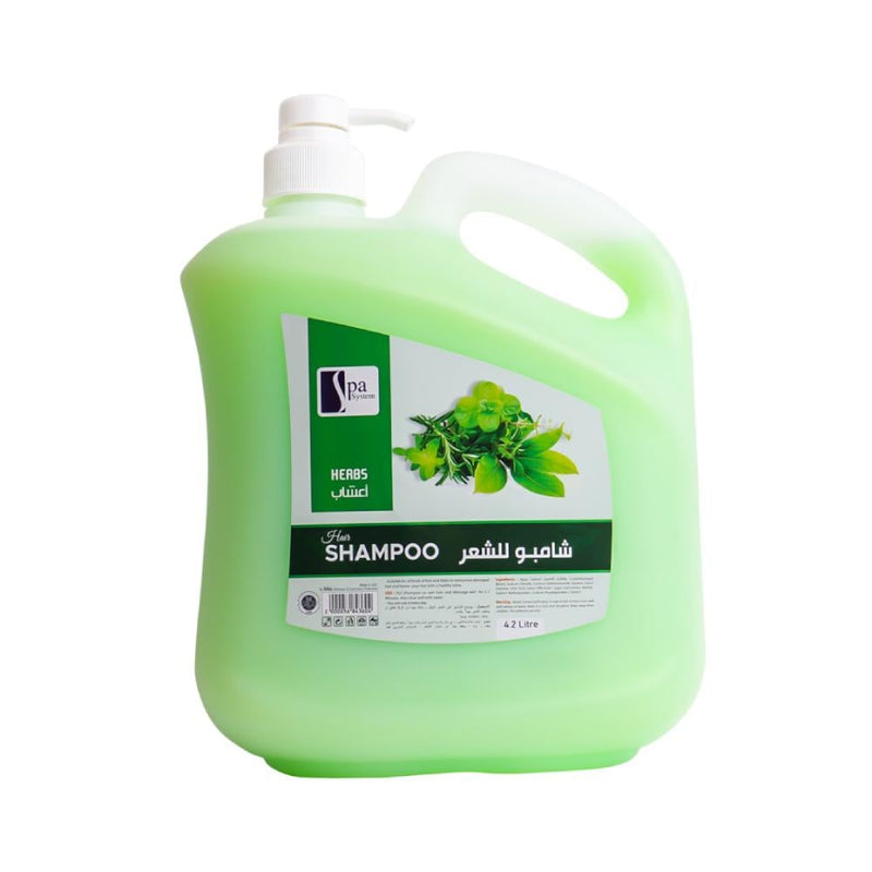 Spa System Herbal Hair Shampoo, Large Size, 4.2 Liters