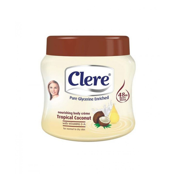 Clear Tropical Coconut Body Cream, Deep Hydration, 500ml