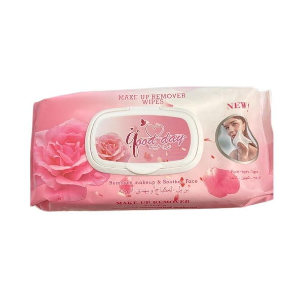 Good Day Facial Cleansing Wipes, Makeup Remover, 100% Cotton, 80 Count
