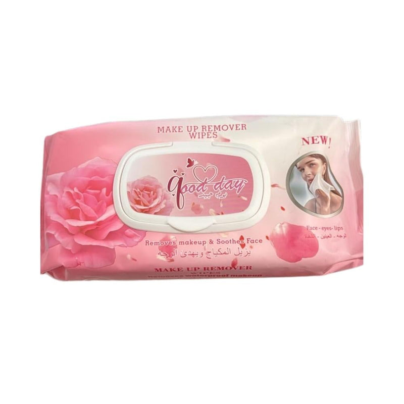 Good Day Facial Cleansing Wipes, Makeup Remover, 100% Cotton, 80 Count