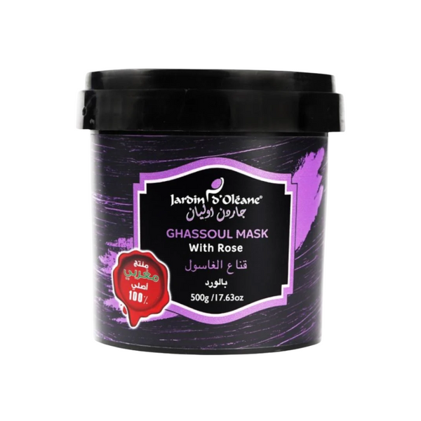 Jardin d'Oleane Rose Ghassoul Mask, Moroccan Clay, 500g