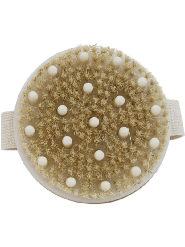 Beauty System Body Brush with Natural Bristles and Wood Handle for Exfoliation