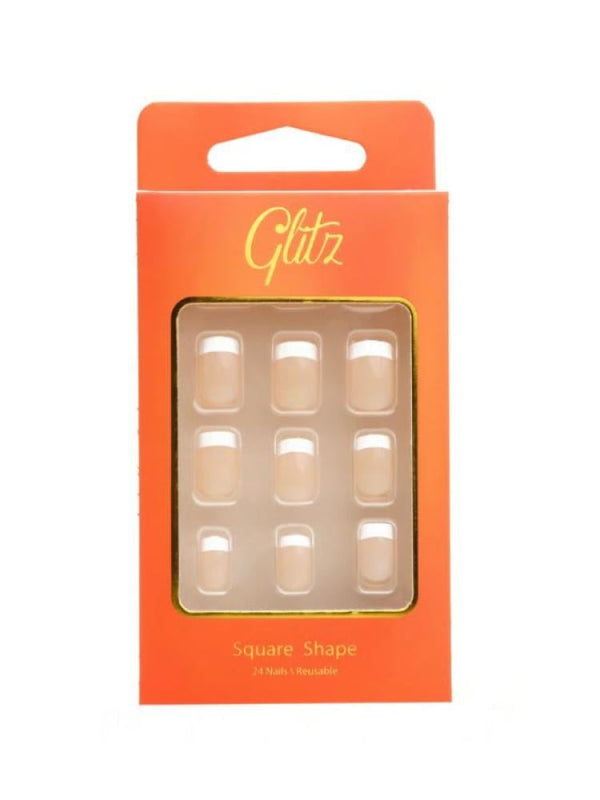 Glitz Press-On Nails No. 13 French Nude - 24 Pieces