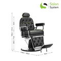 Salon System Men's Barber Chair - Faux Leather, Hydraulic Lift