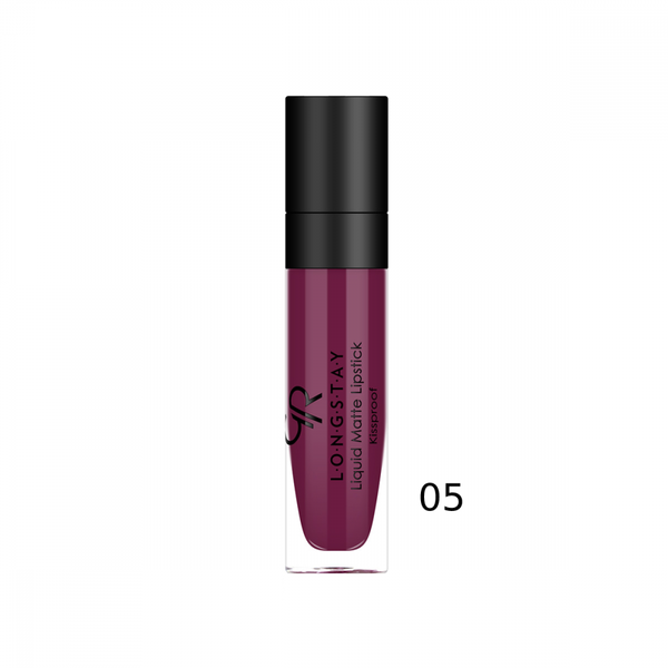 Golden Rose Long Lasting Matte Liquid Lipstick No. 05, Vitamin E & Avocado Oil, 5.5 ml