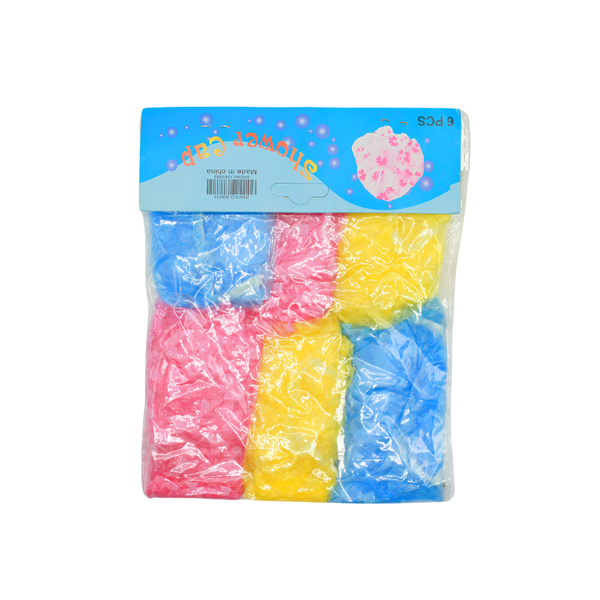 Generic Waterproof Shower Cap, Plastic, Reusable, 6 Pieces