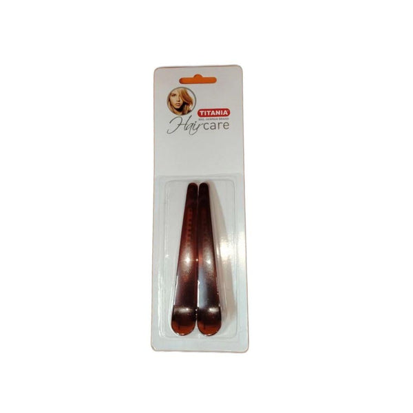 Titania Brown Hair Clips Large 2 Pieces
