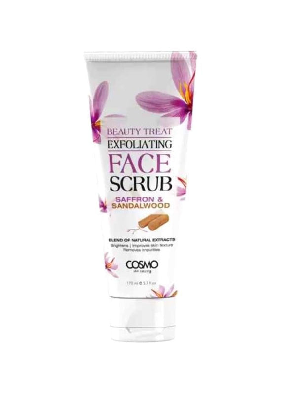 Cosmo Saffron & Sandalwood Facial Scrub for Exfoliation and Radiance, 170ml
