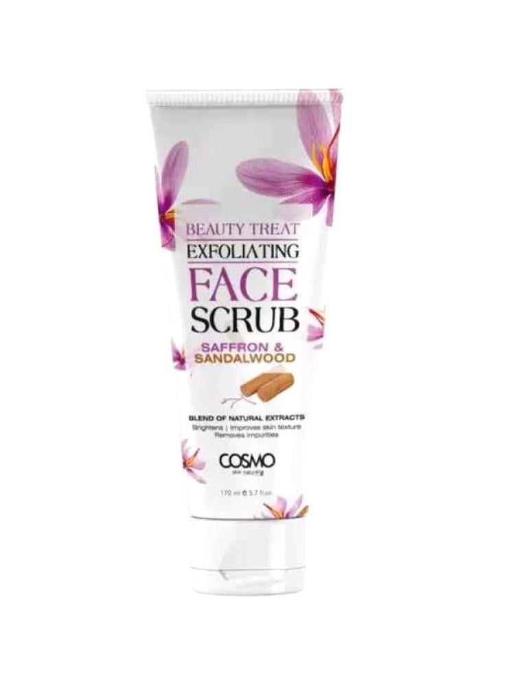 Cosmo Saffron & Sandalwood Facial Scrub for Exfoliation and Radiance, 170ml