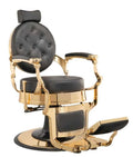 Salon System 5268 Barber Chair - Black Leather with Gold Base