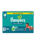 Pampers Diapers Taped Rash Protection Giant Box Size 3 136 Count