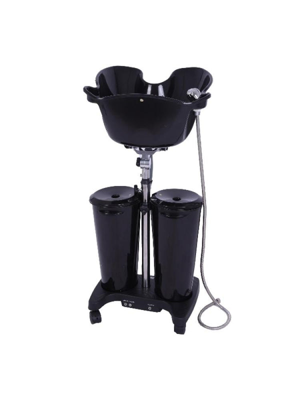 Salon System Portable Electric Washbasin T0142 - Double Bowl Black