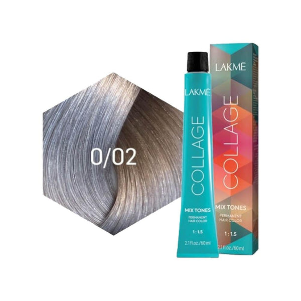 Silver Hair Dye Mix Tone Silver Lakme Collage Clear 0/02 100ml