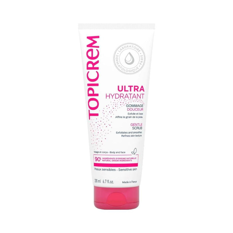 Topicrem Gentle Face and Body Scrub with Jojoba Pearls, Paraben-Free, 200ml